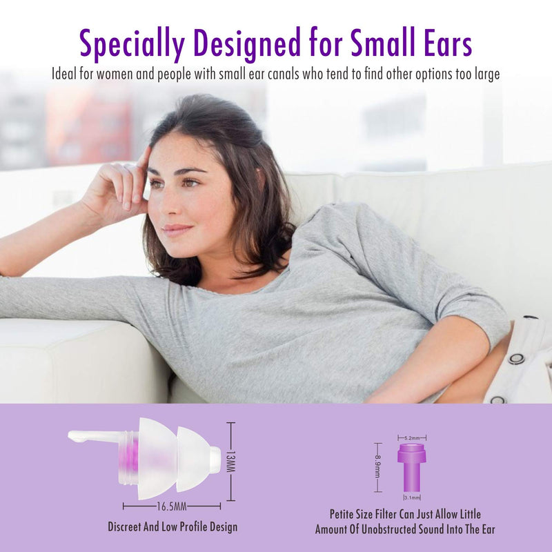 [Australia] - Sleeping Ear Plugs, Hearprotek 2 Pairs Ear Plugs (32db & 30db) Ultra Soft Noise Reduction and Hearing Protection earplugs for Side Sleepers, snoring, Travel, Working, Safety (Purple) Purple 