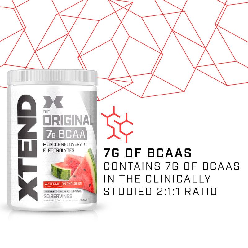 [Australia] - XTEND Original BCAA Powder Watermelon Explosion - Sugar Free Post Workout Muscle Recovery Drink with Amino Acids - 7g BCAAs for Men & Women - 30 Servings 30 Servings (Pack of 1) 
