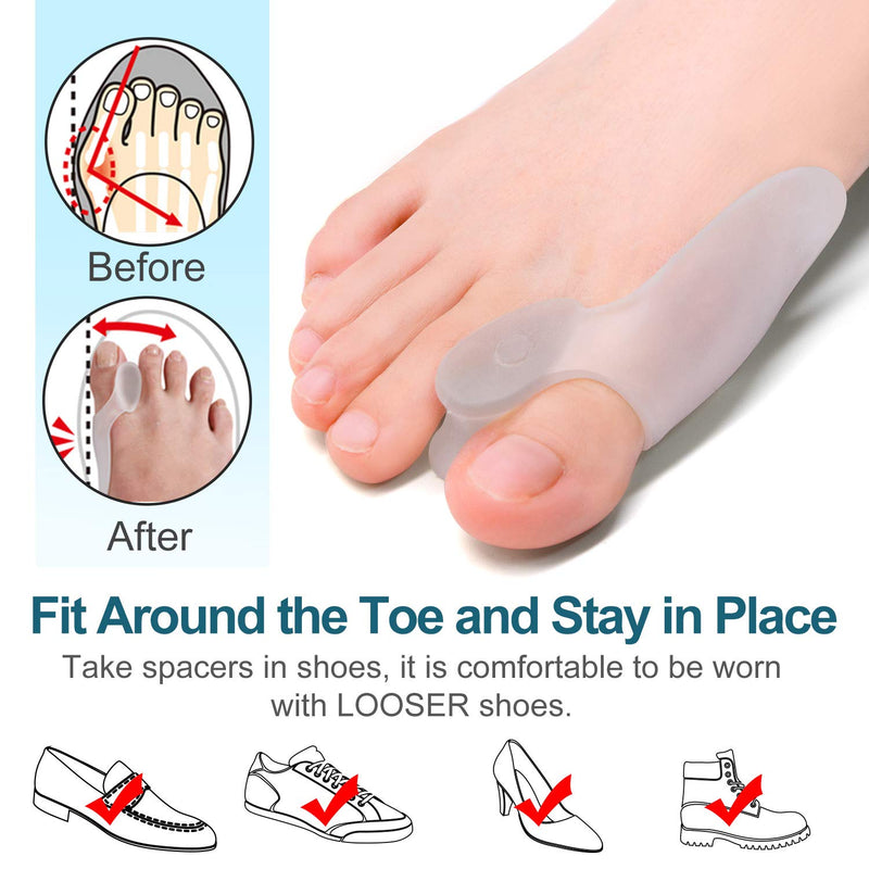 [Australia] - Povihome 8 Pack Bunion Cushion and Protector(1/2'' Thick), Bunion Pads, Bunion Corrector and Bunion Relief with Gel Shield, Treat Pain in Big Toe Joint, Realign Big Toe and Relieve Bunion Pain 