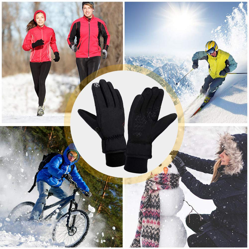 [Australia] - Winter Gloves for Men Women,-30℉ Cold Weather TouchScreen Gloves Waterproof for Skiing Cycling Black Medium 