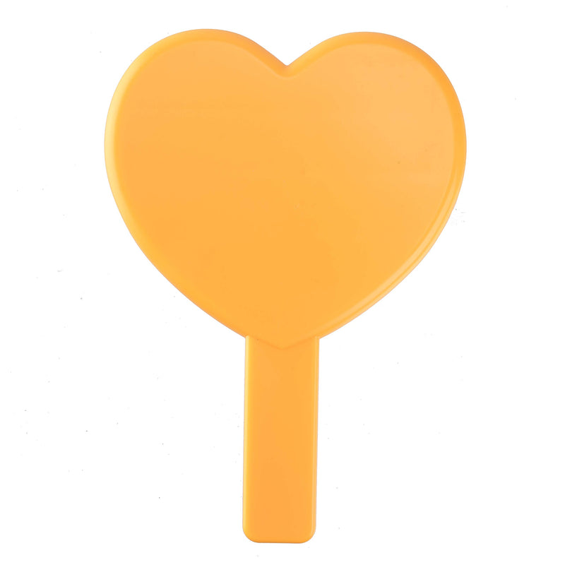 [Australia] - TBWHL Heart-Shaped Travel Handheld Mirror, Cosmetic Hand Mirror with Handle Orange 1 