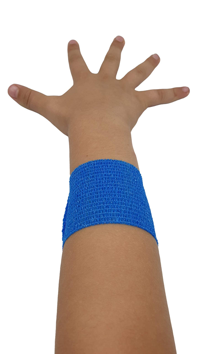 [Australia] - PintoMed - BLUE Cohesive Bandage Stretched 6 Rolls x 5cm x 4.5m Self-adhesive Flexible Bandages, Professional Quality, First Aid Sports Wrap Bandages - Pack of 6 