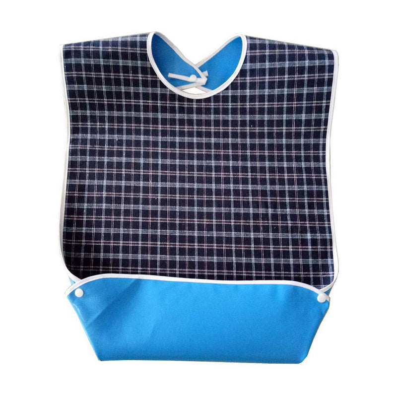 [Australia] - pengxiaomei Adult Bibs,Adult The Eldly Bib Adult Washable Dining Bibs for Elderly Blue 