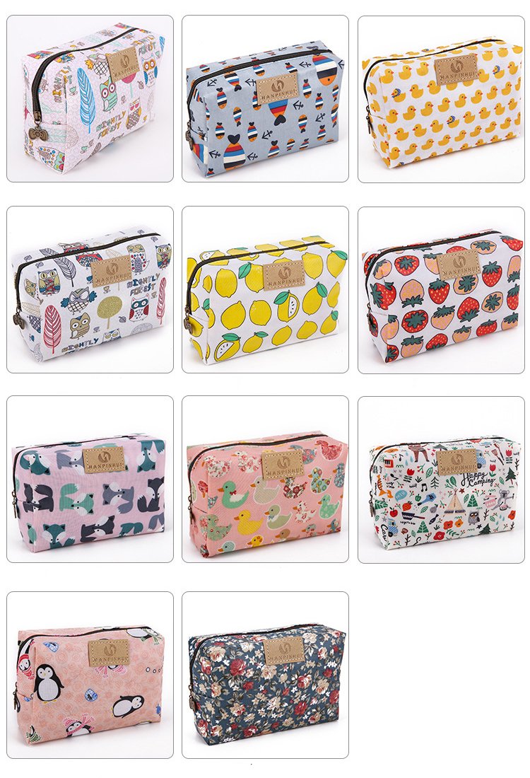 [Australia] - Cute Travel Makeup Pouch Cartoon Printed Toiletry Cosmetic Bag for Girls, Women (Lemon) Lemon 