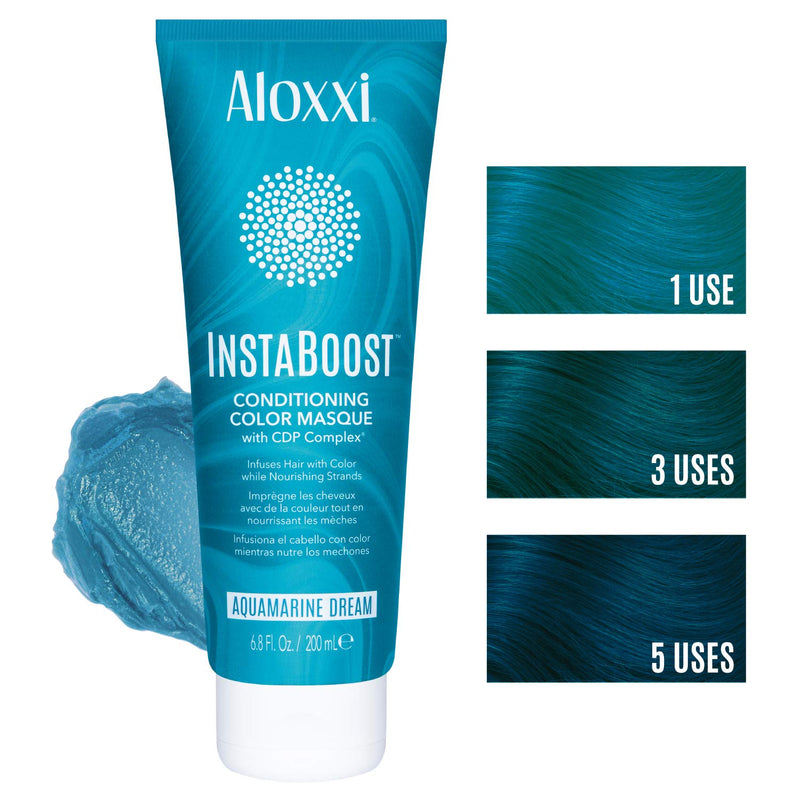 [Australia] - ALOXXI InstaBoost Color Depositing Conditioner Mask – Instant Temporary Hair Color Dye - Hair Color Masque for Deep Conditioning Aquamarine Dream 