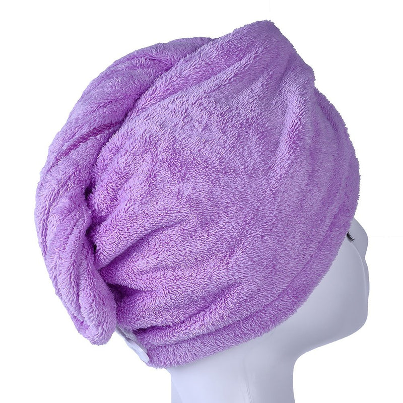 [Australia] - YYXR Microfiber Hair Drying Towel Ultra Absorbent Twist Hair Turban Drying Cap Hair Wrap Purple 