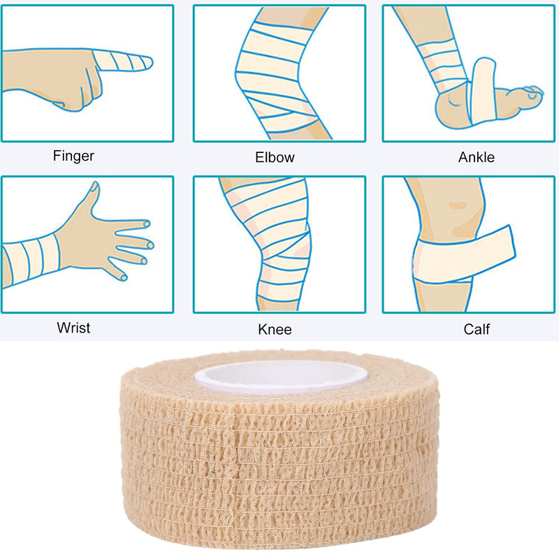 [Australia] - Self Adherent Cohesive Bandages Wrap,Breathable Flexible Non Woven Flexible Cohesive Tape Wrap, Athletic Tape, Hand & Wrist Wraps, Ankle Tape (2.5cm4.5m) - Brown 2.5cm*4.5m 