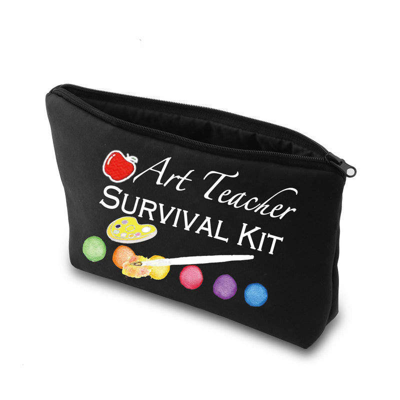 [Australia] - PXTIDY Art Teacher Survival Kit Makeup Bag Art Teacher Gift Teacher Pencil Pouch Teacher Bag for Teacher Appreciation Gift (BLACK) BLACK 