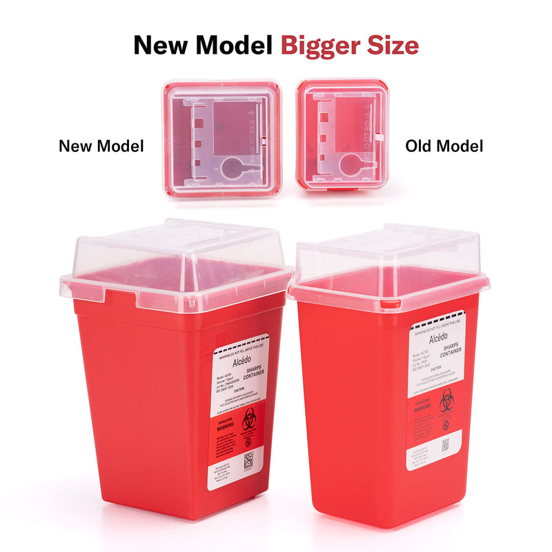 [Australia] - All New Alcedo Sharps Container for Home Use and Professional 1 Quart Plus (3-Pack), Biohazard Needle and Syringe Disposal, Small Portable Container for Travel 