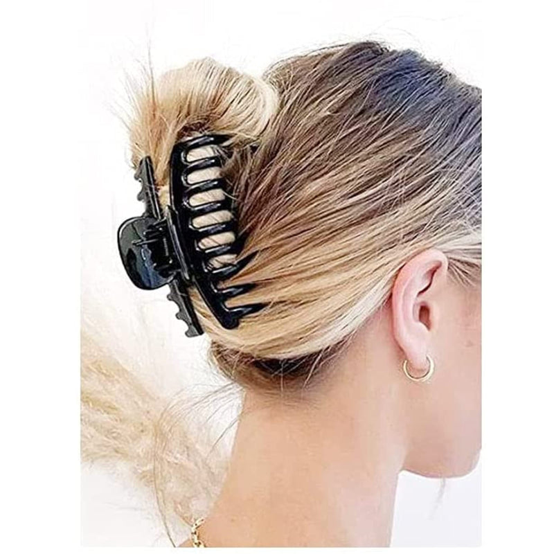 [Australia] - Marrie Large Hair Claw Clips for Thick Hair Nonslip Jumbo Hair Clamp Strong Big Hold Jaws Hair Styling Accessories for Women Girls Size 4.3 Inches (Black) Black 2 Count (Pack of 1) 