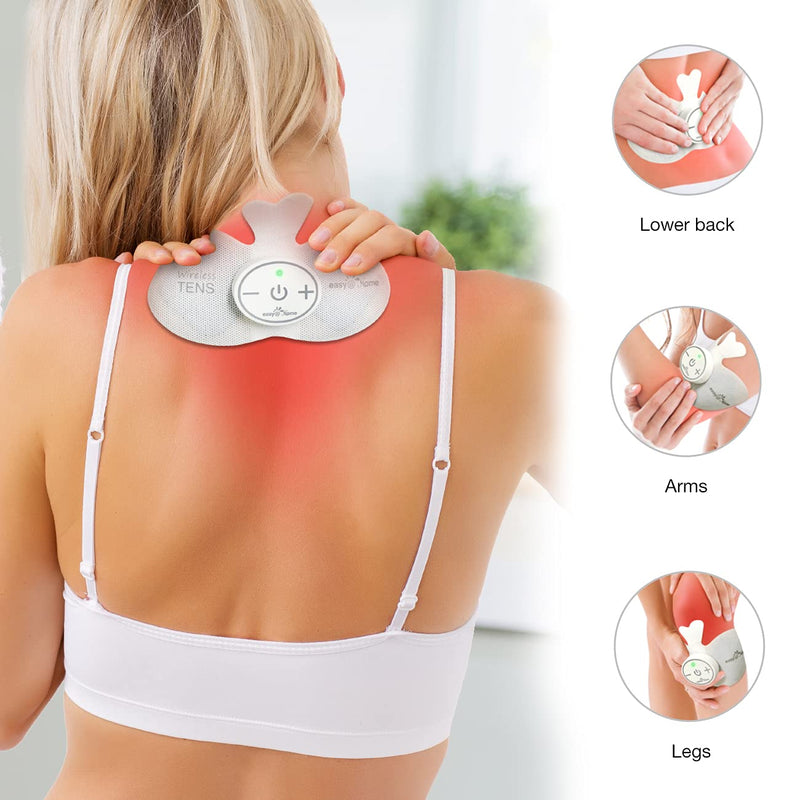 [Australia] - Easy@home Tens Unit Wireless Electrode Pads Self Stick Carbon Pads, 4 Pack 6.5" x 3" Reusable - Non Irritating Design Pulse Massagers Replacement, 2 Pads per Pack, ETP015 