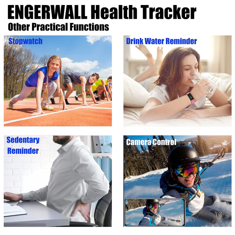 [Australia] - ENGERWALL Fitness Tracker with Step Counter /Calories /Stopwatch, Activity Tracker with Heart Rate Monitor, IP68, Health Tracker with Sleep Tracker, Smartwatch, Pedometer Watch for Women Men Kids Dark Blue 