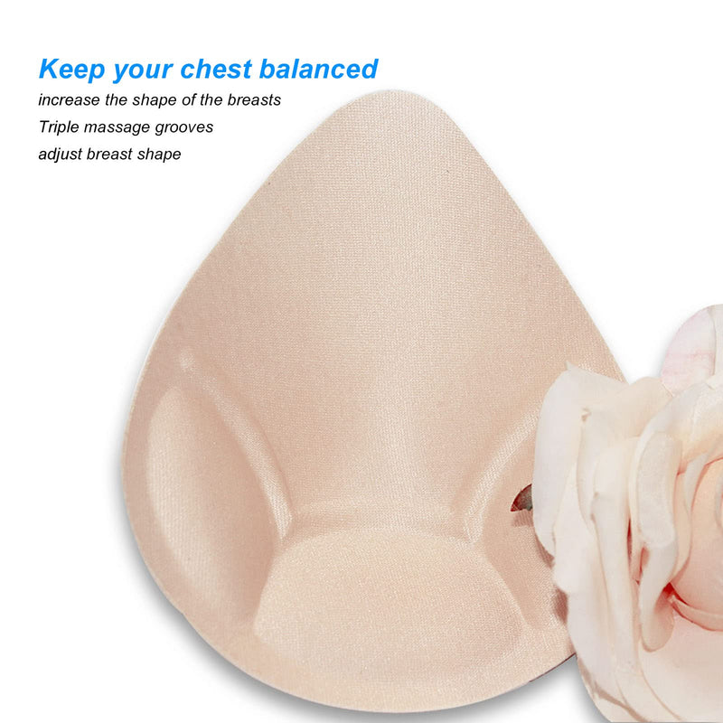 [Australia] - Breast Inserts, Breast Forms Adjustable Mould Cup Triple Massage Grooves for Asymmetric Left Right Breasts for Female Breast Surgery 