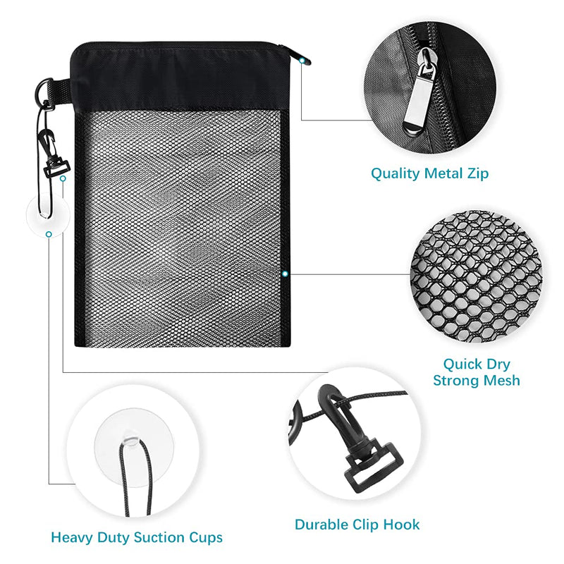 [Australia] - Czyan Toiletry Shower Bag Travel Wash Bag for Women & Men, Hanging Bathroom Mesh Caddy with Wet & Dry Storage Suction Hook Tote for Gym Business 