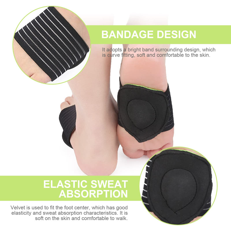 [Australia] - TSHAOUN 4 Pair Arch Support，Compression Cushioned Plantar Fasciitis Support，Relief Plantar Fasciitis Sleeves, Fallen Arches, Heel Spurs,for Men and Women (Black Green) Black Green 