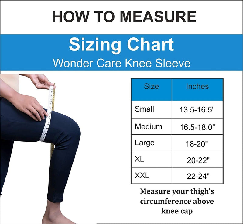 [Australia] - Wonder Care Knee Brace Support, Knee Stabilizer Support Compression muscle Joint Protection, Relieves ACL, LCL, MCL, Meniscus Tear, Arthritis, Tendonitis Pain, Adjustable Bi-Directional Straps - Large L(19.6-22") 