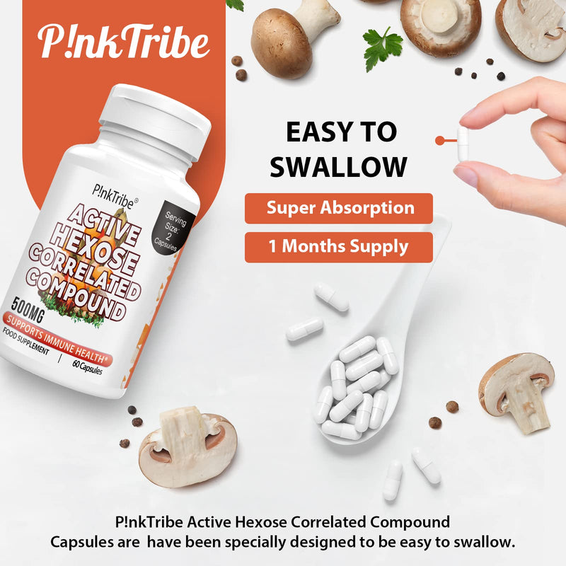 [Australia] - Active Hexose Correlated Compound 500mg - Supports Immune Health, Liver Function & T-Cell/Natural Killer Cell Activity - 60 Veggie Capsules (Pack of 1) Pack of 1 