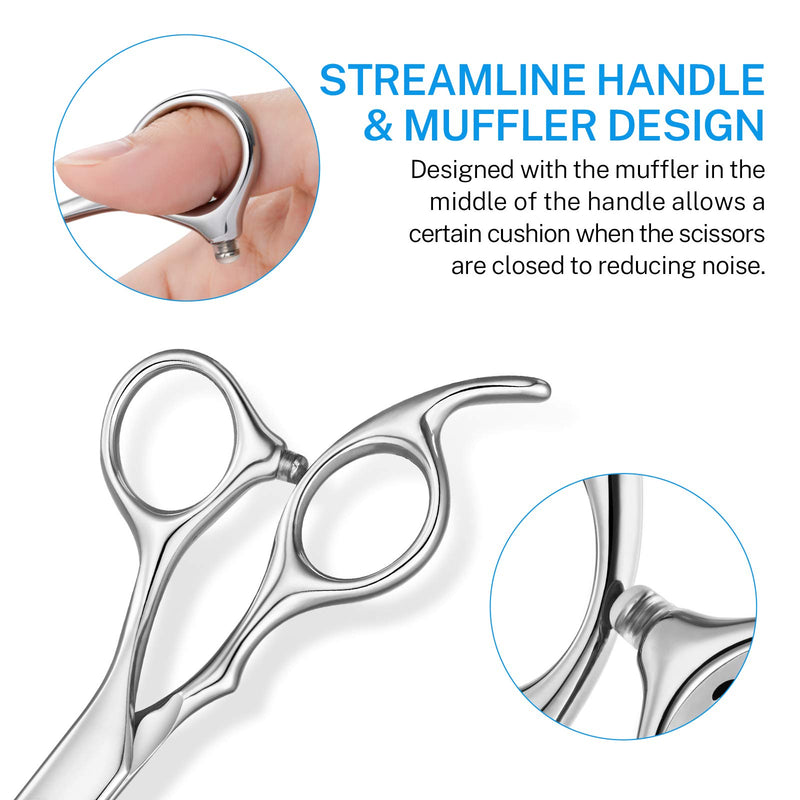 [Australia] - Misiki Haircut Scissors Professional Hair Cutting Scissors Kit with Cutting Scissors, Thinning Scissors, 100% Stainless Steel Rust Resistant Barbers Scissors with Leather Case for Barber, Salon, Home 