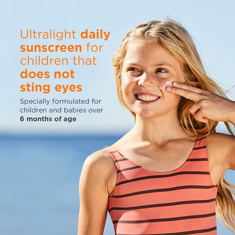[Australia] - ISDIN Pediatrics Fusion Water SPF 50 50ml | Facial Sun Cream for Kids | Ultra-Light Texture | Does not Sting Eyes | Suitable for All Skin Types 