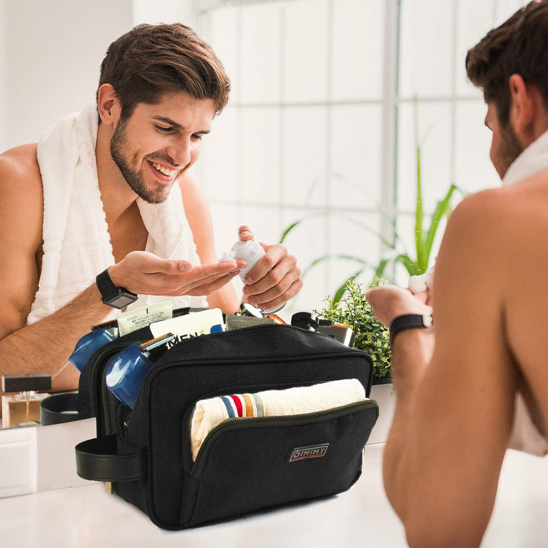 [Australia] - Toiletry Bag for Men Travel Shaving Dopp Kit Waterproof Toiletries Organizer for Cosmetic Portable Womens Travel Makeup Bag Black 