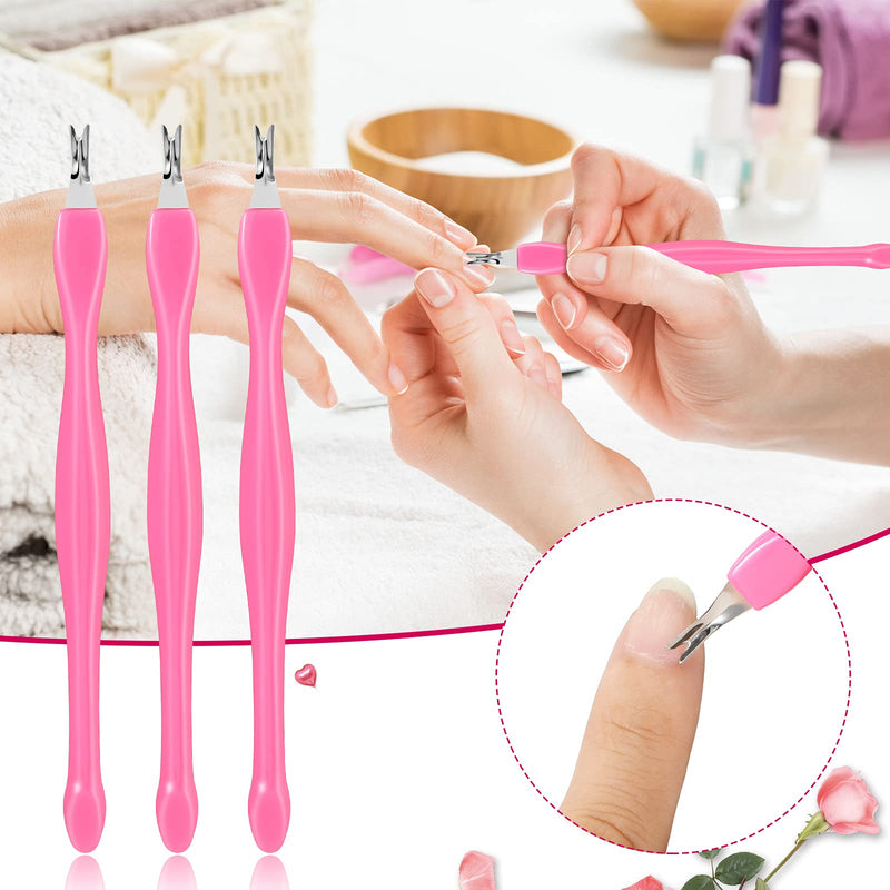 [Australia] - 36 Pieces Nail Cuticle Trimmer Pusher Remover Dead Skin Cuticle Knife Callus Removal Fork Pedicure Cuticle Pusher Plastic Handle Cuticle Pusher Practical Nail Art Tools 