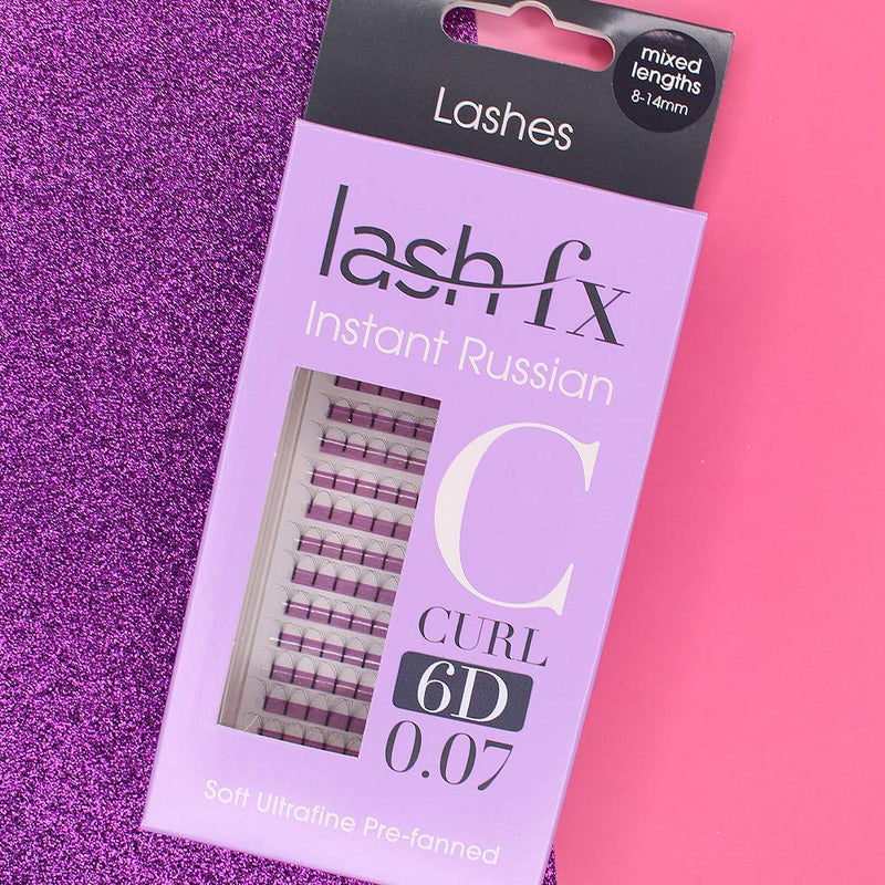 [Australia] - Lash FX C Curl 10D Instant Russian Lightweight False Lashes, Suitable for Individual & Express Treatments - 11mm 