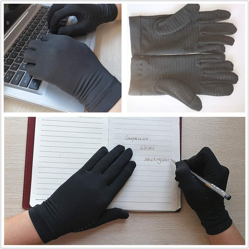 [Australia] - Full Finger Compression Gloves for Swelling Copper Arthritis Gloves Compression Glove Arthritis Pain Relieve, Copper Gloves Rheumatoid Arthritis Gloves for Men and Women Carpal Tunnel Glove (M) Medium (1 Pair) 