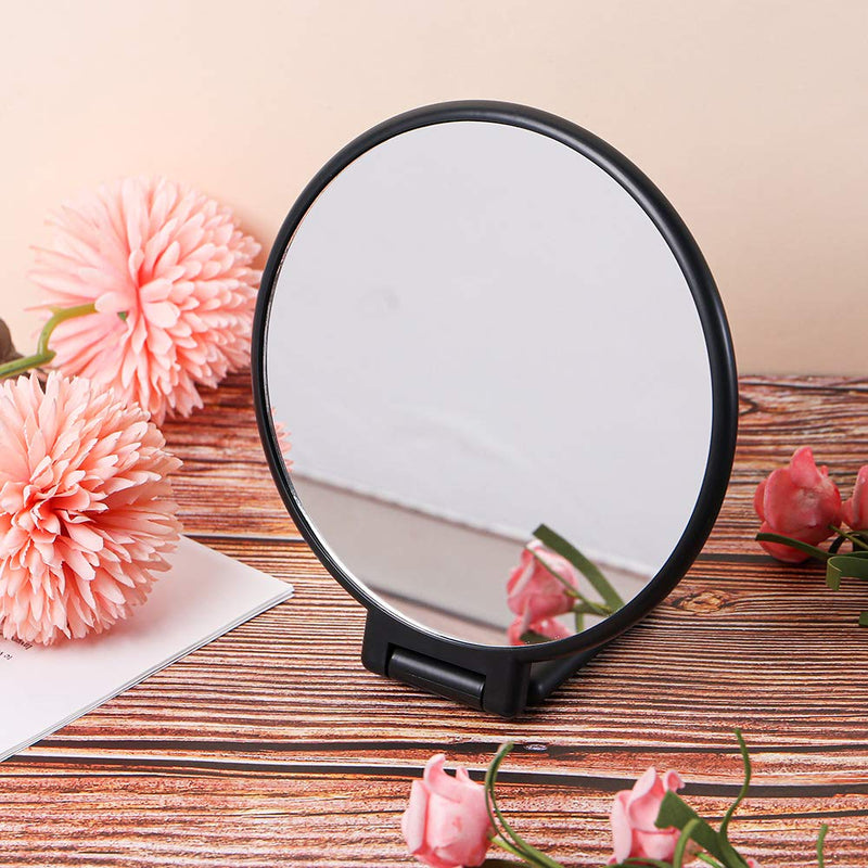 [Australia] - Aestivate Makeup Hand Mirror, Travel Handheld Mirror Double-Sided 360 Adjustable Cosmetic Hand Mirror Round Black 