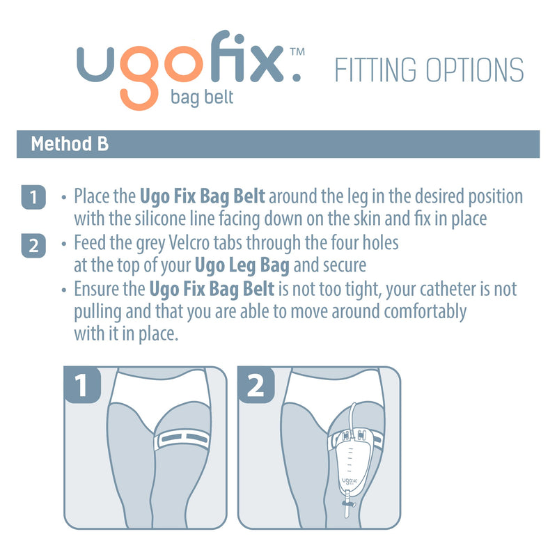 [Australia] - Ugo Fix Bag Strap (x3) – Urine Drainage Support Strap/Catheter Leg Bag Support Strap/Elastic Belt Bag Straps with Soft Elastic Fabric and Comfortable Silicone Grips (Pack of 3) 