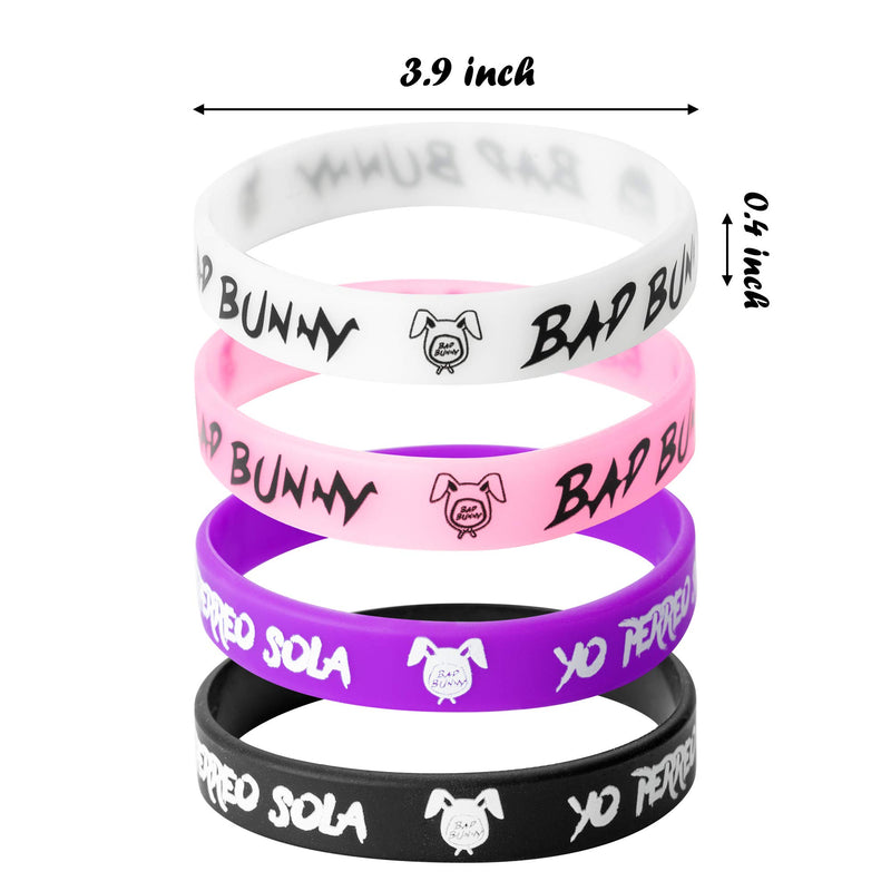 [Australia] - 8TEHEVIN 24PCS Bad Bunny Wristband Bracelet, Rock Bands Silicone Wristbands, Cool Silicone Bracelets, Stretch Wristband for Men Women, Motivational Rubber Bracelets Sports Edition, Bad Bunny Gifts 