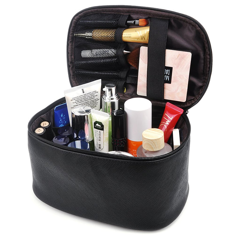 [Australia] - Makeup Bag,365park Travel Cosmetic Case Organizer Bag with Brush Holder Wonderful Gift Z005 Black 