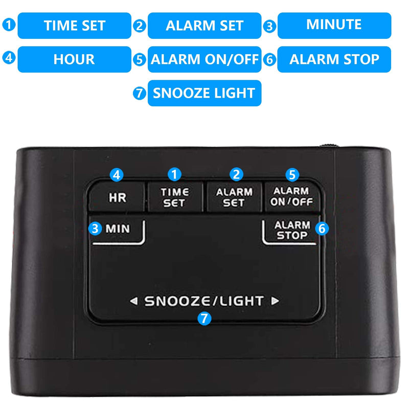 [Australia] - HENSE Creative Nightlight Smart Light Alarm Clock Bedside Desk Table Electronic Clock Battery Operated Mute Luminous Alarm Clock with Adjustable Light HA35 (Black) Black 