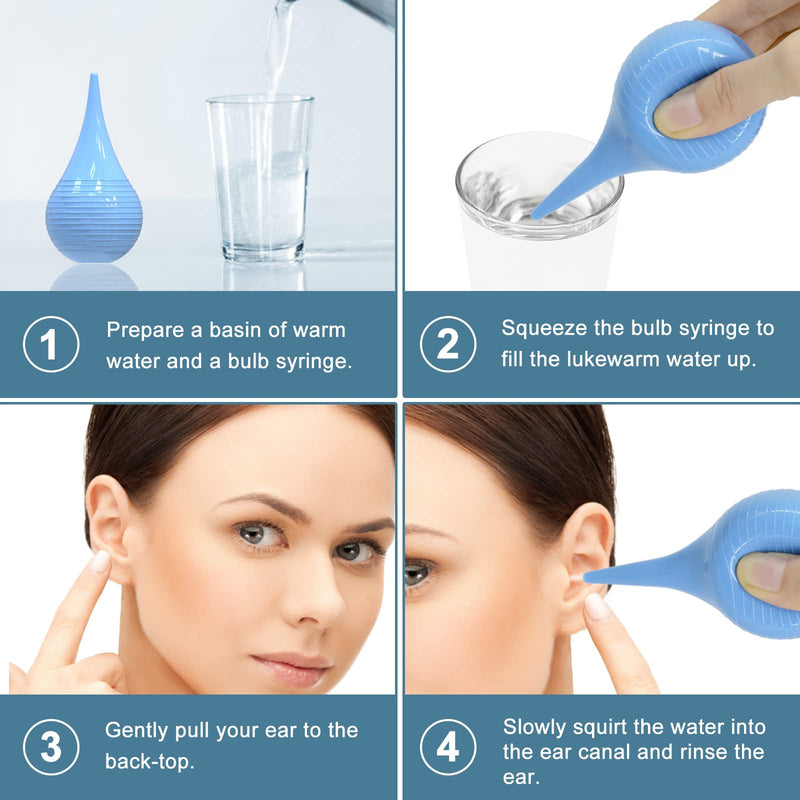 [Australia] - Rubber Suction Ear Syringe, BVN Hand Bulb Syringe Ear Washing Squeeze Bulb, for Ear Wax Removal, Suitable for Adults and Children, Blue 
