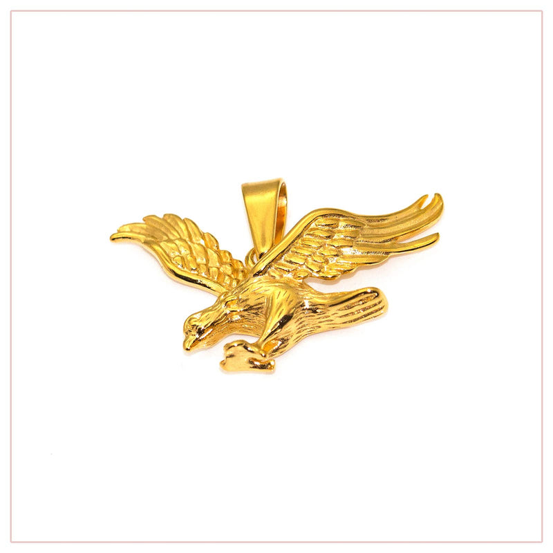 [Australia] - Nsitbbuery Hip Hop 18K Gold Plated Stainless Steel Animal Eagle Pendant Necklace 