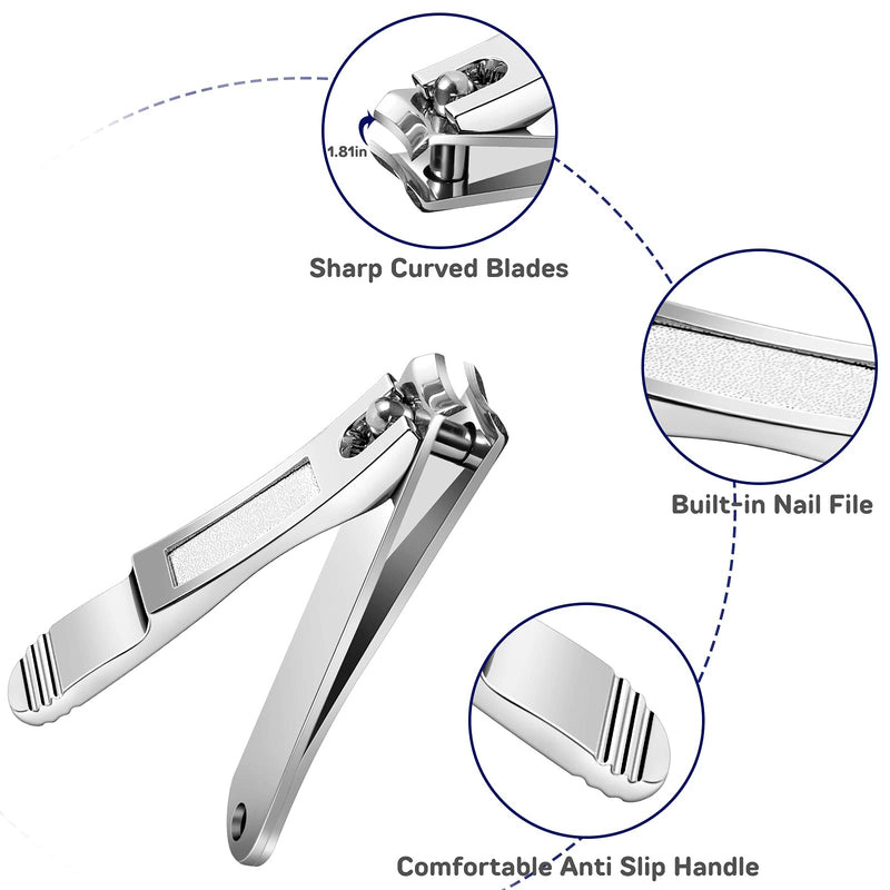 [Australia] - Thick Toenail clippers Set - 6 in 1 Large Toenail Clippers for Ingrown or Thick Nails for Seniors,Men and Women.Professional medical Stainless Steel Toenail Clippers and Fingernail Clippers. (Black) Black 