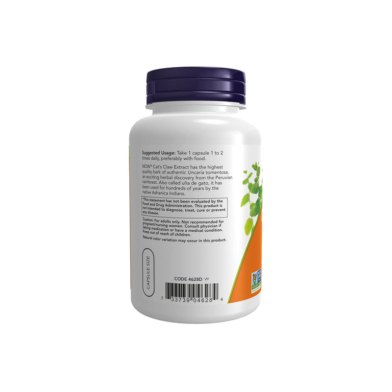 [Australia] - NOW Supplements, Cat's Claw Extract, 10:1 Concentrate, (1.5% Standardized Extract), 120 Veg Capsules 