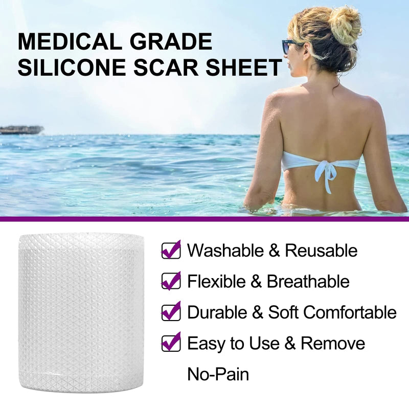 [Australia] - Silicone Scar Tape for Scar Treatment, Advanced Scar Removal Sheets, Soften and Flatten Old Scars and New Scars Which Resulting from Surgery, Acne, Injury, Burns, C-Section and More (4cm x 1.5m) 