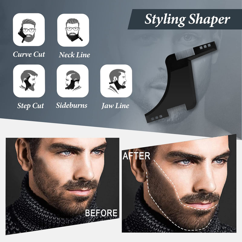 [Australia] - Beard Grooming Kit for Men, 10 in 1 Beard Trimming Gift Set with Beard Shampoo, Beard Conditioner, Beard Oil, Balm, Beard Comb,Brush, Scissors, Beard Shaper and Storage Bag -Mens Beard Growth Care Set 
