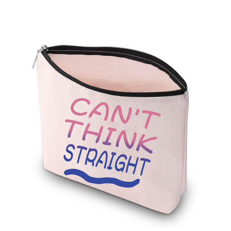 [Australia] - JXGZSO Funny Bisexual Gift Can’t Think Straight Makeup Bag Bi Pride Gift Bisexual Gift (Can’t Think Straight white) Can’t Think Straight white 