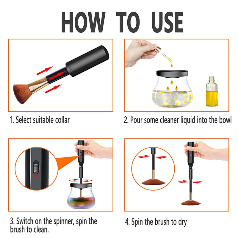 [Australia] - makeup brush cleaner dryer machine is Time saving and easy to use cleaning and drying within one minute The electric cosmetic brush has 8 Rubber tube sleeves 