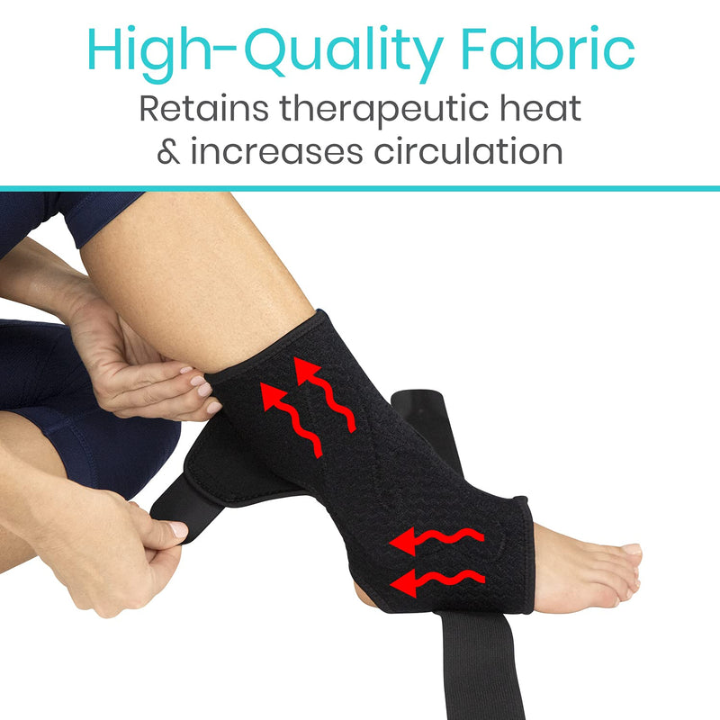 [Australia] - Vive Sprained Ankle Brace for Women, Men - Right or Left Compression Foot Immobilizer Support - Basketball, Volleyball Neoprene Stabilizer Wrap Protector - Tendonitis, Heel Spur, Running Feet Sprain 