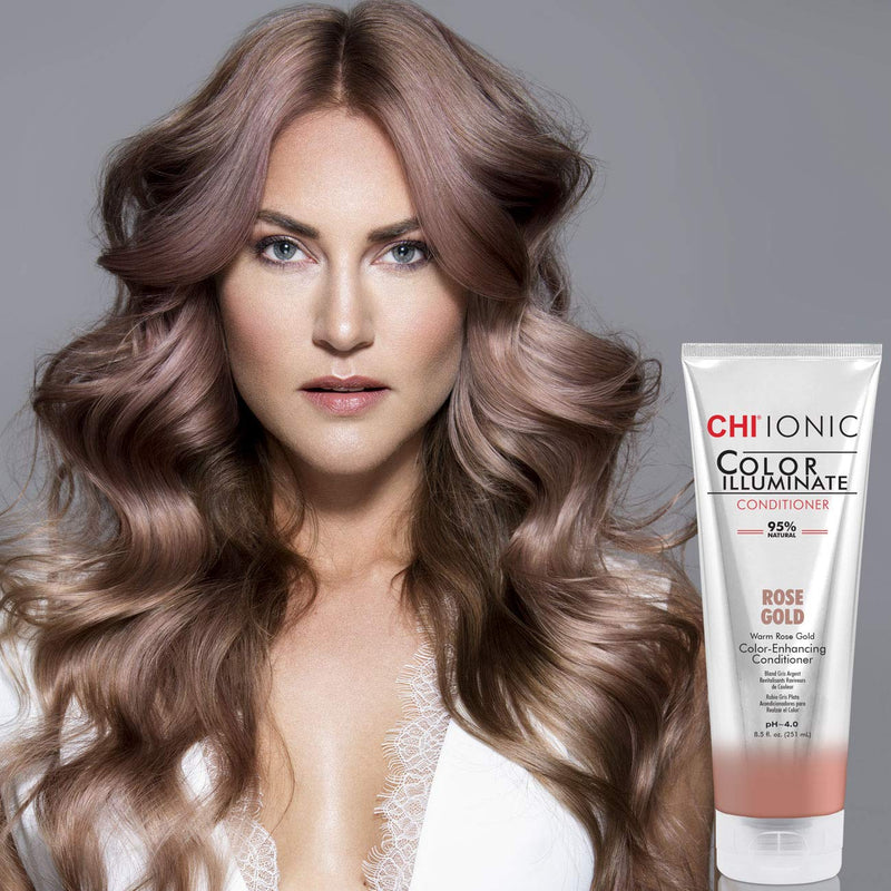 [Australia] - CHI Ionic Color Illuminate Conditioner, Rose Gold, Color Enhancing Conditioner, 251 ml 