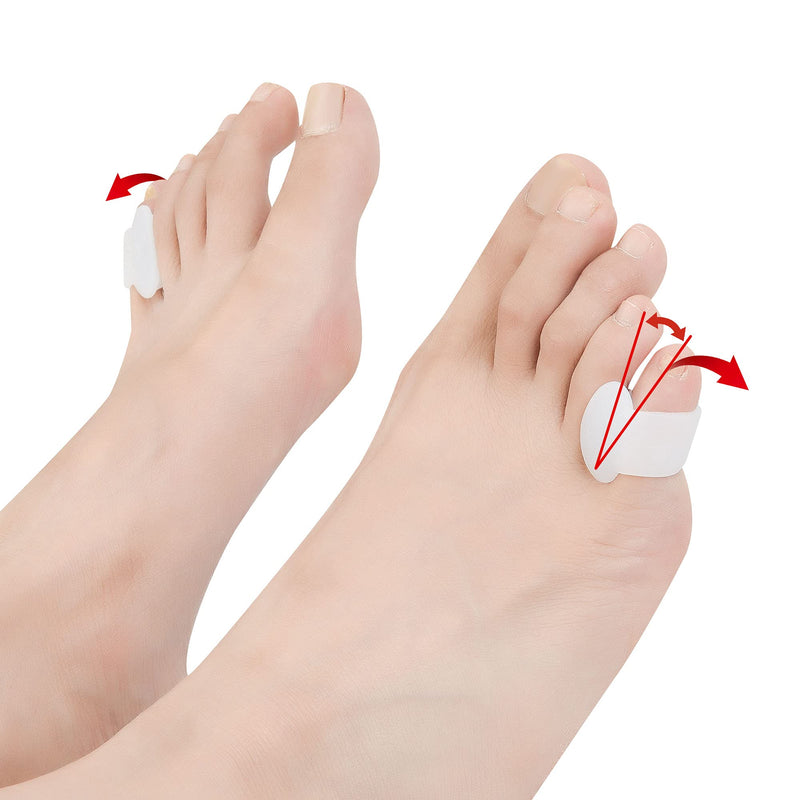 [Australia] - Hoogoo Pinky Gel Toe Separators, Silicone Toe Spacers, Small Toe Protector Spreader, Cushions for Curled Overlapping Separate Toe Correct 