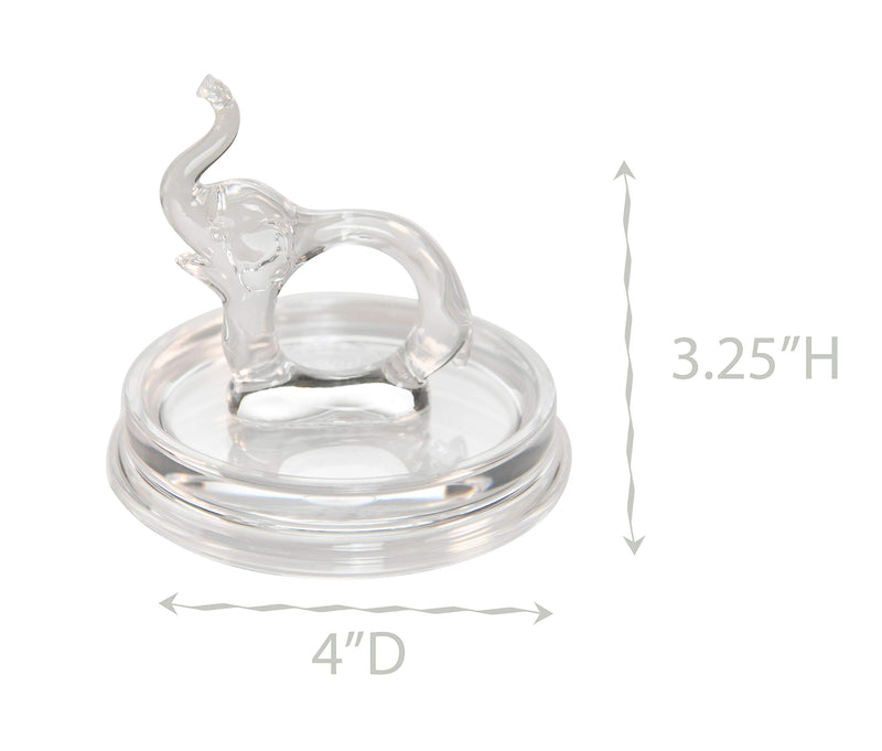 [Australia] - ARAD Elephant Acrylic Ring Holder Dish, Cute Bedroom Jewelry Tray, Fun Trinket Platter 