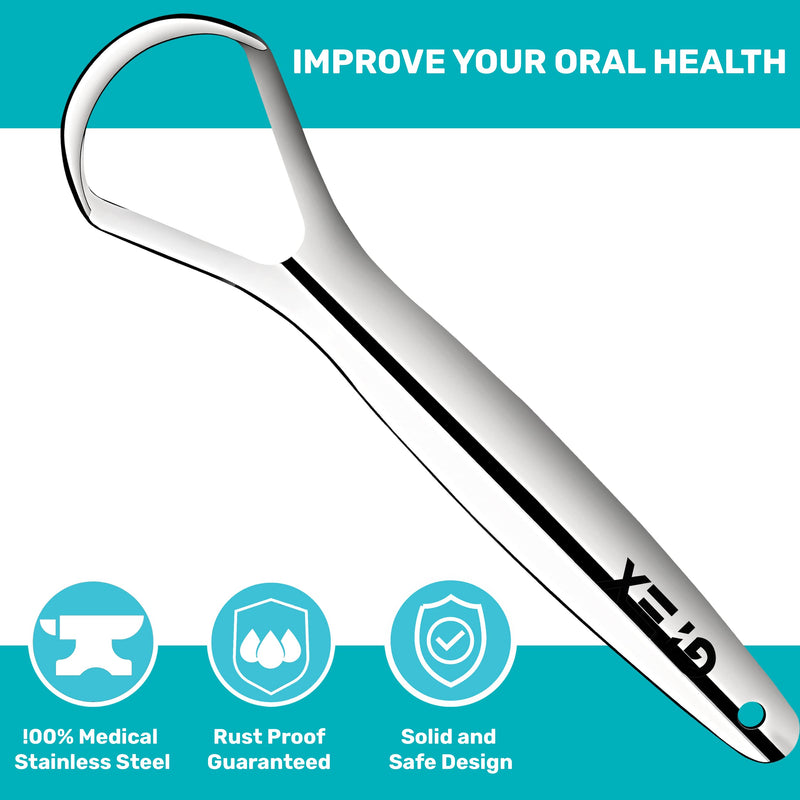 [Australia] - GTEX Tongue Scraper - Medical Grade 100% Stainless Steel Metal Tongue Cleaner for Adults and Kids - Remedy for Bad Breath, Great for Oral Care - Y Shape 1 Y-Shaped 