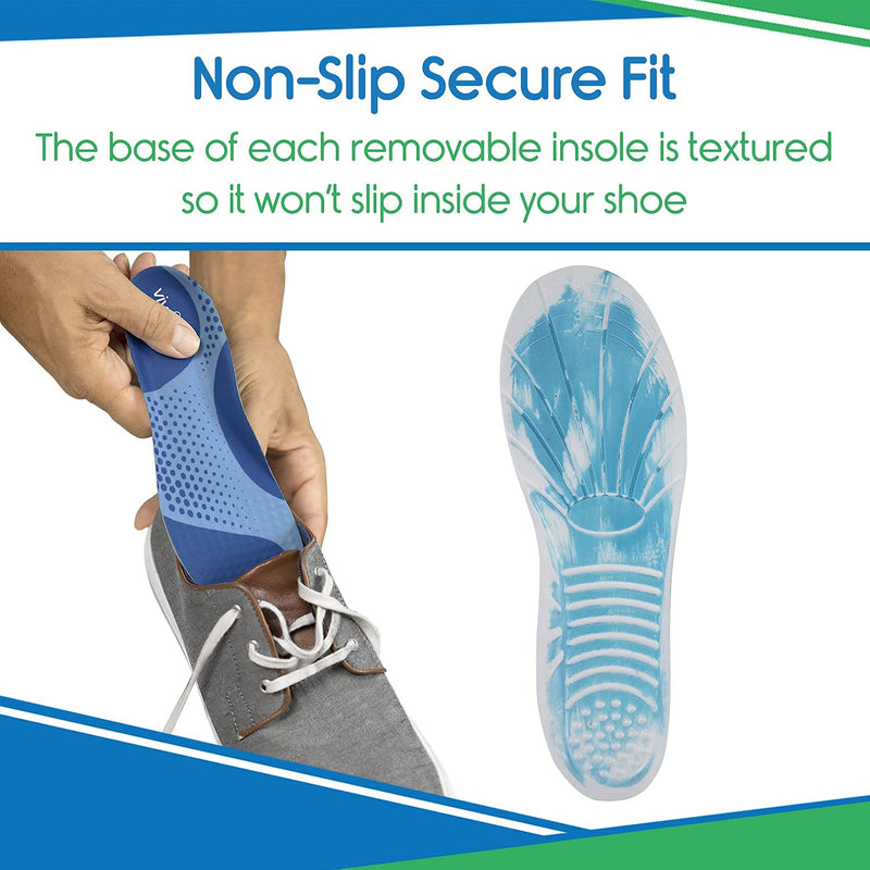 [Australia] - ViveSole Soft Memory Foam Insoles for Women & Men - Plantar Fasciitis Insoles for Standing All Day - Memory Foam Shoe Inserts for Women with Thick Padding & High Arch Support - Orthotic Pain Relief S (US Men's Up to 6) (US Women's 4-7) 