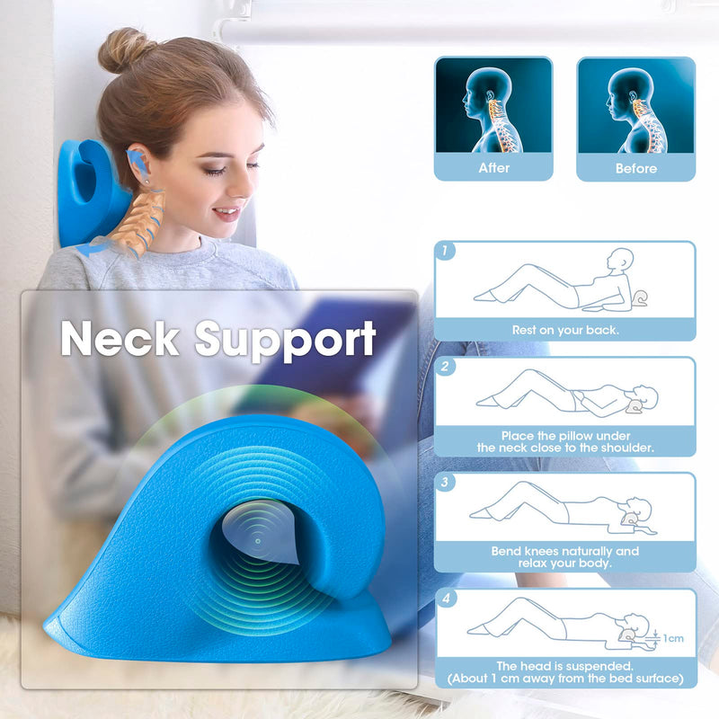 [Australia] - Anzorhal Neck Stretcher,Neck Cloud,Neck Pain Relife,Neck Cloud - Cervical Traction Device,Neck Hump Corrector,Neck Stretcher Posture Corrector (Blue) Blue 