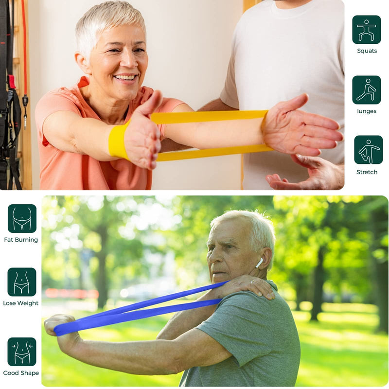[Australia] - HOSE-PRO 5 Exercise Bands Resistance Bands Set Elastic Bands Workout Loop Band of 5, 100% Natural Latex, for Men Women for Fitness Chest Expanding Arm Leg Yoga Pilates Physio Therapy Rehabilitation 