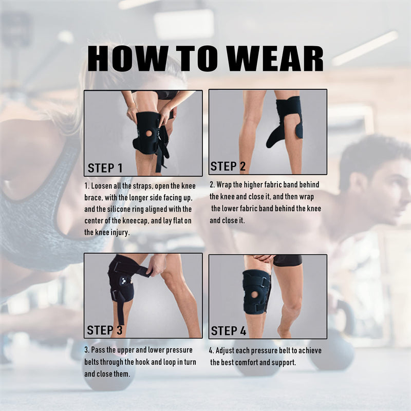 [Australia] - Decompression Knee Brace, Stable Support of The Knee, Effective Relief of ACL, Arthritis, Meniscus Tear, Tendinitis Pain, Adjustable Compression Band, Suitable for Men and Women Medium 