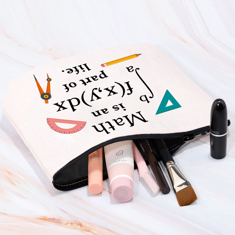 [Australia] - MYSOMY Math is an Integral Part of Life Bag Math Makeup Bag Funny Math Teacher Gifts Math Geek Gifts Math Lover Gifts (Makeup Bag) 